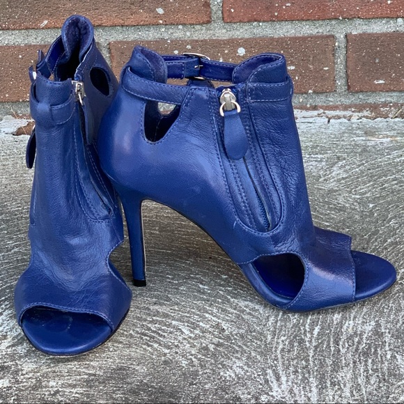 Steven By Steve Madden Shoes - Steven Blue Open-Toe Leather Boot